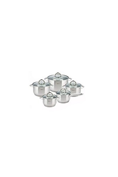 Kinghoff Set de 5 oale din inox cu capac sticla, dimensiuni 16cm, 16cm, 18cm,...