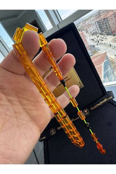 TESBİHEFENDİ Systematic Design Crimped Amber Prayer Beads