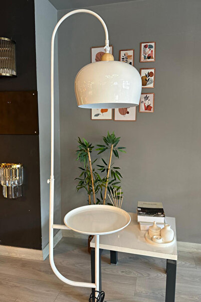 Bamyum Dimmerli Işığı Ayarlanabilen Işığı Artırılıp Azaltılabilen Beyaz Hareketli Başlık Metal Lambader