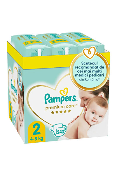 Pampers Scutece Premium Care XXL Box Marimea 2, Nou Nascut, 4-8 kg, 240 buc