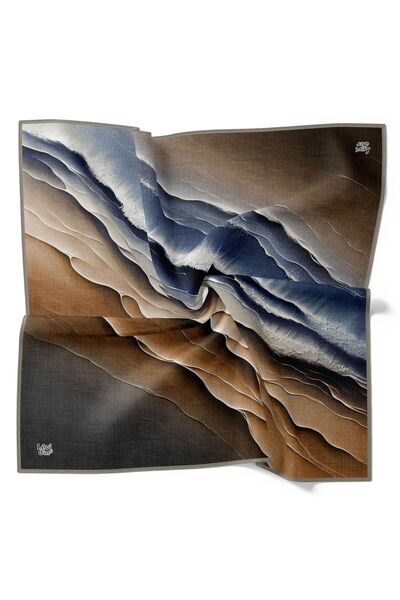 Levidor Шарф з морським хвилястим візерунком і блискучими кристалами