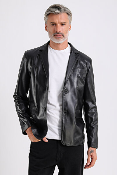 MQ Leather Maroquın Leather Alba Erkek Deri Blazer Ceket