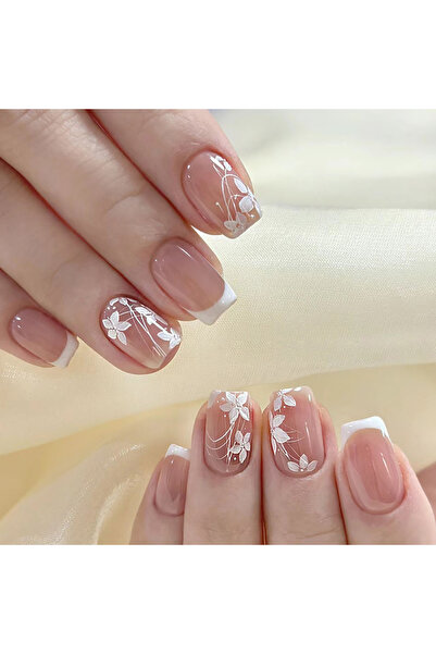 Choice 24 قطعة/مجموعة من الأظافر الاصطناعية القصيرة لموسم الربيع والصيف بتصمي...