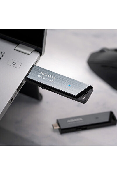 Adata UE800 Metallic Type-C 128GB Flash Drive, AELI-UE800-128G-CSG, gray