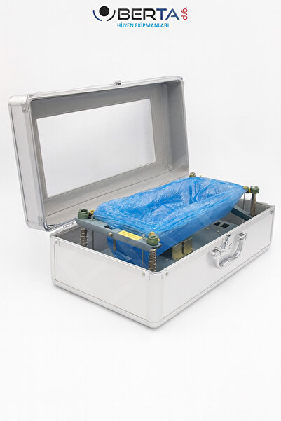 Berta Hijyen Paslanmaz Çelik Çanta Tipi Manuel Galoş Makinesi Galoşmatik - 100 Adet Galoş Hediyelidir