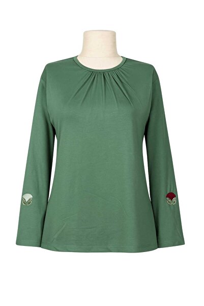 Nacar Moda Bluză pentru femei material elastic de vârstă mijlocie și peste pa...