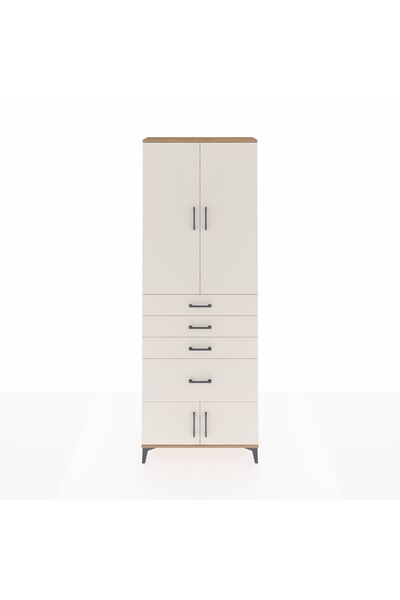 Dienni Arges Dolap 2 Raflı 4 Çekmeceli 4 Kapaklı 88x30x243 Çam-Aytaşı