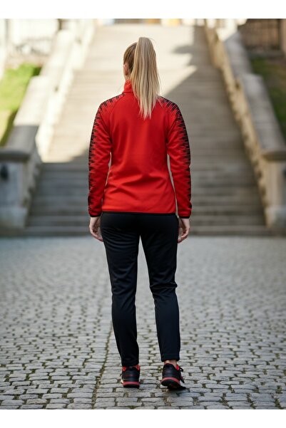 bumerangspor Kırmızı Omuz Detaylı Unisex Eşofman Takımı