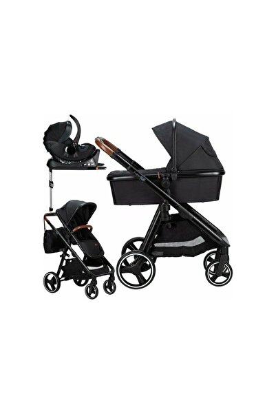 FreeON Stroller 4 in 1, FreeON, Bloom, With aluminum frame, Pram, Car seat, Black