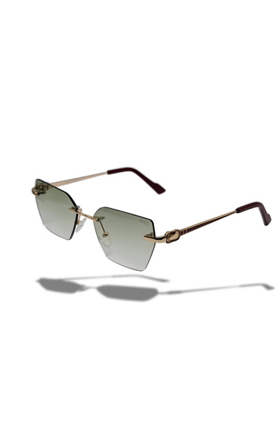 MECKSA Rimless Hexagon Sunglasses for Women & Men