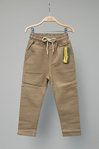 zubi baby & kids wear Beige Children's School Trousers with Elastic Waist and...