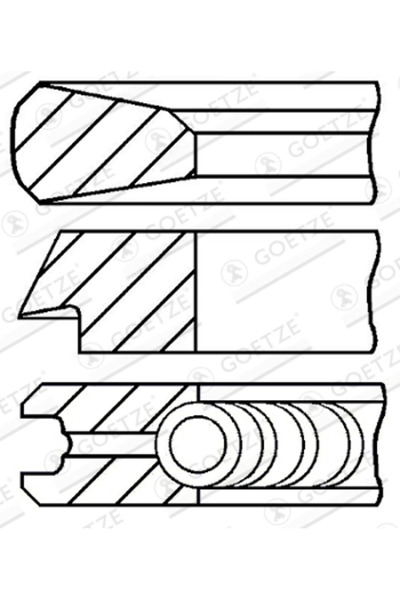 GOETZE ENGINE Set Segmenti Piston Honda Civic Vi Fastback (ma, Mb) 1997-2001 Diesel