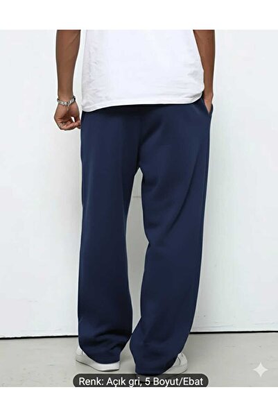 AGR MODA Kışlık Şardonlu Lacivert Eşofman Altı Battal Büyük Beden Spor Giyim Bol Kesim Esnek Rahat Kumaş