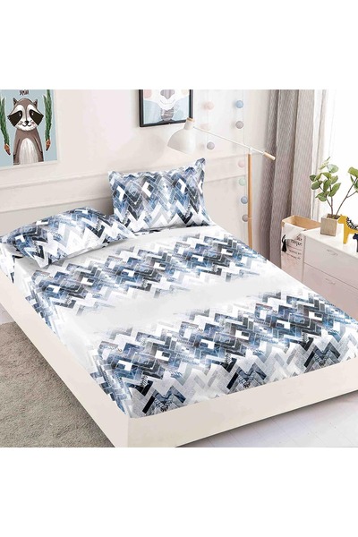 OEM Double bed cover set with elastic, 3 pieces, 180x200cm
