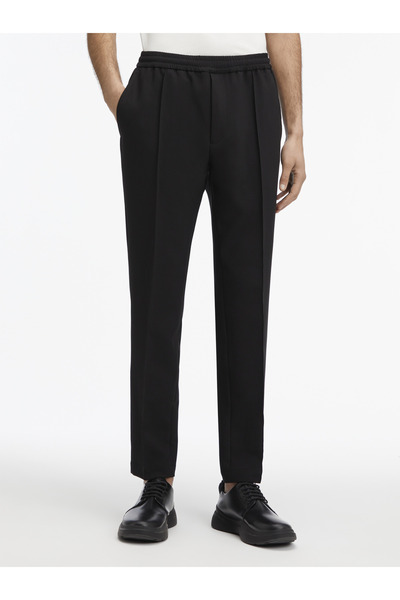 Calvin Klein Men Black Washable Ripstop Straight Dress Pant
