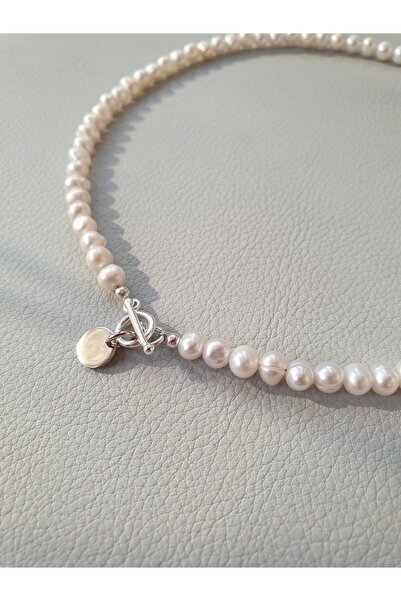 Abundo Cultured pearl necklace with pendant and 925 silver, 39 cm