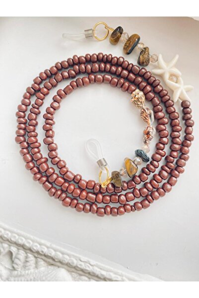 LiKESUN Handmade Beaded Eyeglass Cord 70 cm – Natural Stone and Starfish Detail