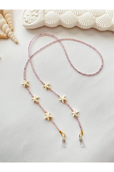 LiKESUN Handmade Beaded Eyeglass Cord 70 cm – Natural Stone and Starfish Detail