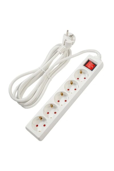 Spacer Extension Cord 3 x 1.5 mm², 5 Sockets, 3 m, with Switch