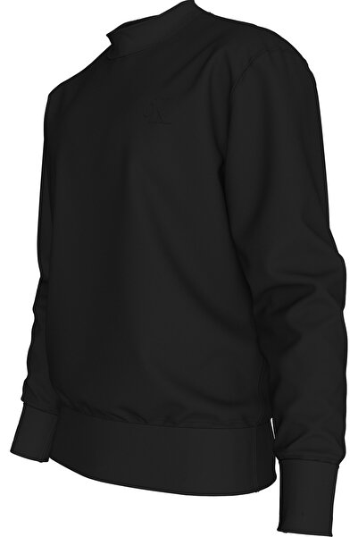 Calvin Klein Men Black Logo Embossed Crew Neck Sweatshirt