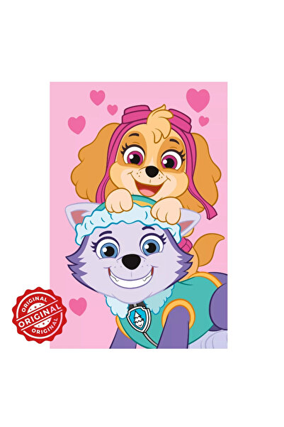 OEM Paw Patrol Skye & Everest Hearts children's fleece blanket, 100×150 cm, 338 g, Paw Patrol® licensed