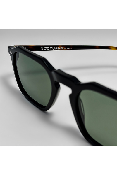 NOCTURNA FRAMES Unisex Dusk Duo Black–Tortoise Sunglasses, UV400 Polarized Lenses
