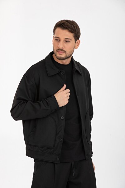 Store Men's Coat Jacket - Smart Casual Shirt Collar Model - Polyviscose Fabric