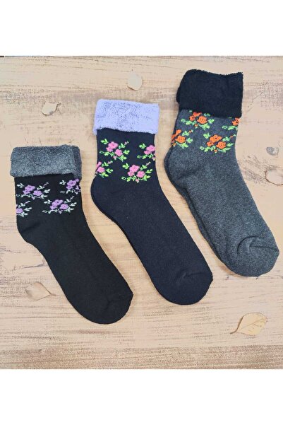 erceys 3 perechi de șosete de iarnă din bumbac cu model pentru femei