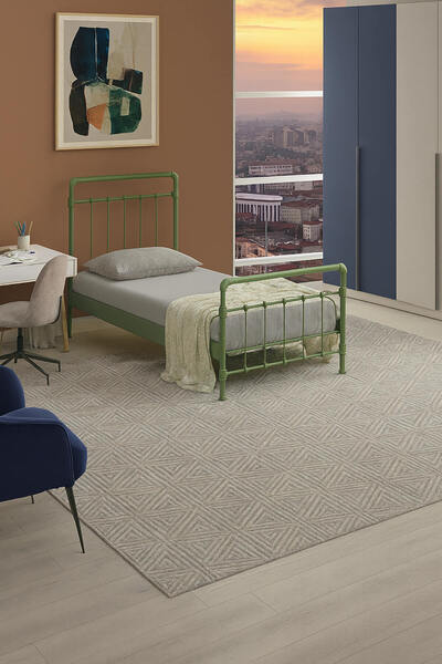 Unimet Odin Tek Kişilik Metal Karyola-Yeşil (AHŞAP LATALI)