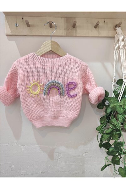 FLOWER BABY One Embroidered Birthday, Birthday Sweater