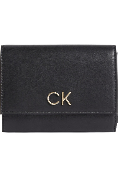 Calvin Klein Women Black Re-Lock Trifold Medium Wallet