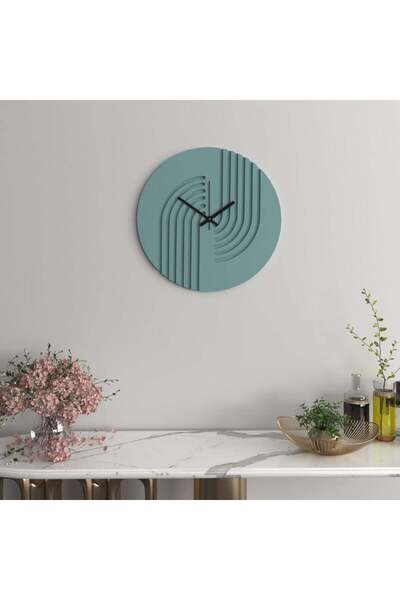 4gdran ساعة حائط خشبية بتصميم هندسي