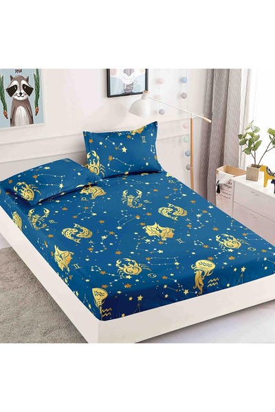 OEM Double bed cover set with elastic, 3 pieces, 180x200cm