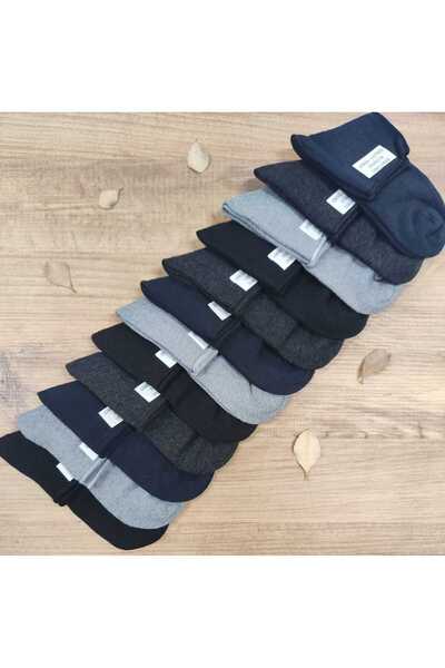 erceys 12 чифта дамски безшевни чорапи, без ластик, удобни, от обикновен памук, за диабетици, до средата на прасеца