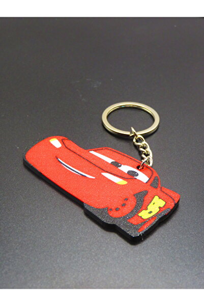 MODA سلسلة مفاتيح بطباعة ثلاثية الأبعاد بتصميم سيارة سباق حمراء - منتج قابل ل...