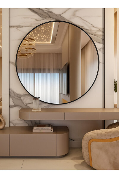 Taimi Extra Large Mirror with Stylish Backlit Design 80cm- For Makeup, Dressing Room, Living Room,Black