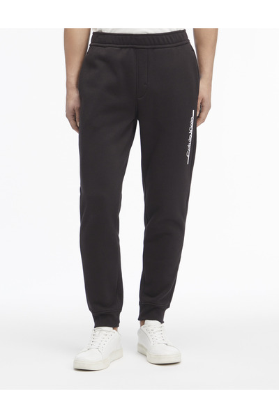 Calvin Klein Men Black Split Line Logo Joggers