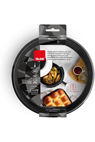 iBiLi 16 cm Round Platinum Silicone Air Fryer Mold -