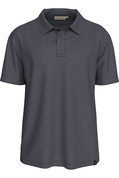 Calvin Klein Men India Ink Textured Short Sleeves Polo T-Shirt
