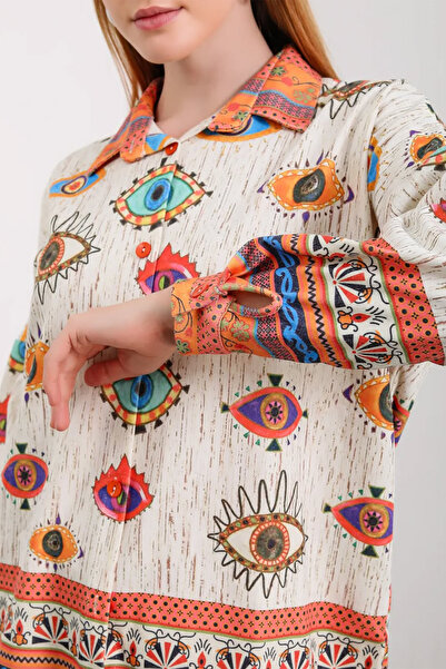 Hatun Atila Digital Printed Fine Knitted Knitwear Double Suit - 7470-31