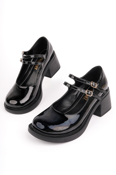 Madam Tarz Smr-14992 Thick Heel Belted Loafer