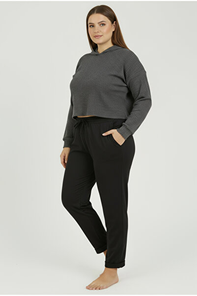 Bravie Φούτερ μεγάλου μεγέθους με διπλό πόδι, μαύρο 2020