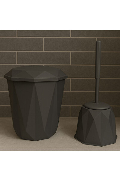 SİHİRLİ AYAKLAR 2 Piece Vanity Click Lid Bathroom Set Vanity Trash Can and Vanity Toilet Brush