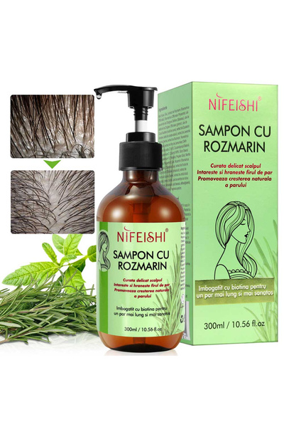 NIFEISHI Șampon pentru creșterea părului cu rozmarin și mentă, NIFEISHI®, 300 ml