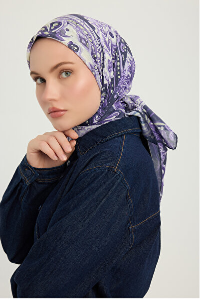 ipekistanbul Φουλάρι με σχέδιο Efilia - Cosmic Paisley - Μωβ