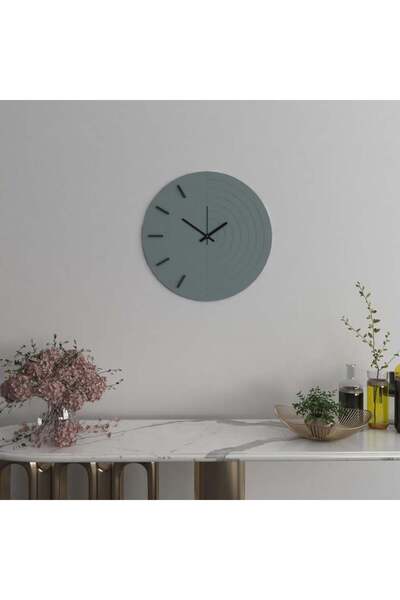 Marktna Wooden wall clock with curved lines design