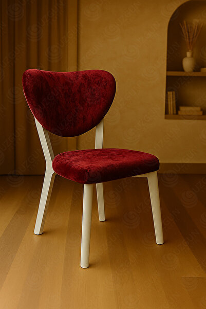 GUZGUN Bohem Elma Tarz Lüks Kadife Sandalye Kılıfı – Modern, Esnek, Yıkanabilir Sandalye Örtüsü l Bordo