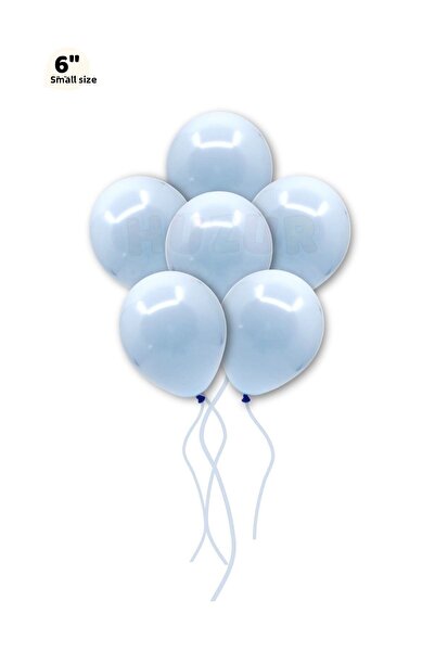 Huzur Party Store Small Mini Size Blue Color Macaron Balloon 50 Pieces 6 Inch 15 Cm Party Balloon Soft Color Birthday Decoration