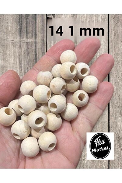 Selin Икономичен пакет 14 мм сурови необработени дървени мъниста - 200 гр. (± 200 броя)