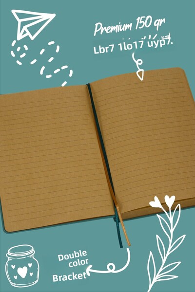 Victoria's Journals Bujo Kraft Linen Notebook 96 Sheets A5 150 Gr. Kraft Striped